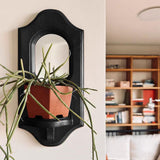 Maxbell Wall Candle Sconce Rack Wood Floating Mirror for Farmhouse Entryway Corridor