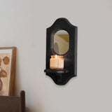 Maxbell Wall Candle Sconce Rack Wood Floating Mirror for Farmhouse Entryway Corridor