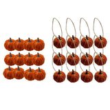 Maxbell 12x Artificial Velvet Pumpkins Decorative Home Mini Holiday Fall Decorations None Lanyard