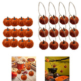 Maxbell 12x Artificial Velvet Pumpkins Decorative Home Mini Holiday Fall Decorations None Lanyard