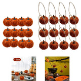 Maxbell 12x Artificial Velvet Pumpkins Decorative Home Mini Holiday Fall Decorations None Lanyard