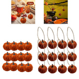 Maxbell 12x Artificial Velvet Pumpkins Decorative Home Mini Holiday Fall Decorations None Lanyard