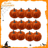 Maxbell 12x Artificial Velvet Pumpkins Decorative Home Mini Holiday Fall Decorations None Lanyard