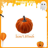 Maxbell 12x Artificial Velvet Pumpkins Decorative Home Mini Holiday Fall Decorations None Lanyard
