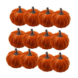 Maxbell 12x Artificial Velvet Pumpkins Decorative Home Mini Holiday Fall Decorations None Lanyard
