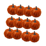 Maxbell 12x Artificial Velvet Pumpkins Decorative Home Mini Holiday Fall Decorations None Lanyard