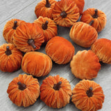Maxbell 12x Artificial Velvet Pumpkins Decorative Home Mini Holiday Fall Decorations None Lanyard