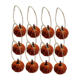 Maxbell 12x Artificial Velvet Pumpkins Decorative Home Mini Holiday Fall Decorations With Lanyard