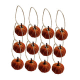 Maxbell 12x Artificial Velvet Pumpkins Decorative Home Mini Holiday Fall Decorations With Lanyard