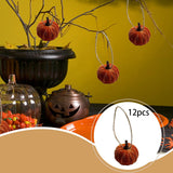 Maxbell 12x Artificial Velvet Pumpkins Decorative Home Mini Holiday Fall Decorations With Lanyard