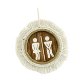 Maxbell Unisex Restroom Door Sign Funny Home Farmhouse Business Wooden Bathroom Sign