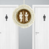 Maxbell Unisex Restroom Door Sign Funny Home Farmhouse Business Wooden Bathroom Sign