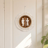 Maxbell Unisex Restroom Door Sign Funny Home Farmhouse Business Wooden Bathroom Sign