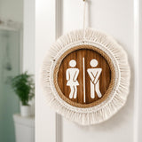 Maxbell Unisex Restroom Door Sign Funny Home Farmhouse Business Wooden Bathroom Sign