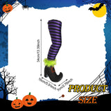 Maxbell 2Pcs Halloween Witch Legs with Stakes Garden Patio Outdoor Wicked Witch Legs Purple