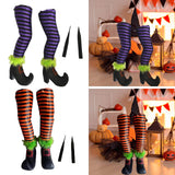 Maxbell 2Pcs Halloween Witch Legs with Stakes Garden Patio Outdoor Wicked Witch Legs Purple