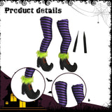 Maxbell 2Pcs Halloween Witch Legs with Stakes Garden Patio Outdoor Wicked Witch Legs Purple