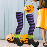Maxbell 2Pcs Halloween Witch Legs with Stakes Garden Patio Outdoor Wicked Witch Legs Purple