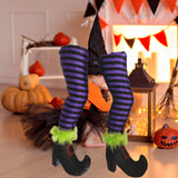 Maxbell 2Pcs Halloween Witch Legs with Stakes Garden Patio Outdoor Wicked Witch Legs Purple