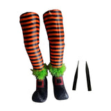 Maxbell 2Pcs Halloween Witch Legs with Stakes Garden Patio Outdoor Wicked Witch Legs Orange