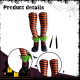Maxbell 2Pcs Halloween Witch Legs with Stakes Garden Patio Outdoor Wicked Witch Legs Orange