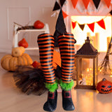Maxbell 2Pcs Halloween Witch Legs with Stakes Garden Patio Outdoor Wicked Witch Legs Orange