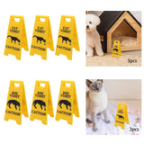 Maxbell 3Pcs Pet Vomit Caution Signs Novelty Prank Gifts for Home Living Room Shelf Cat