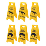 Maxbell 3Pcs Pet Vomit Caution Signs Novelty Prank Gifts for Home Living Room Shelf Cat