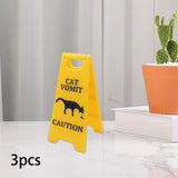 Maxbell 3Pcs Pet Vomit Caution Signs Novelty Prank Gifts for Home Living Room Shelf Cat