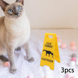 Maxbell 3Pcs Pet Vomit Caution Signs Novelty Prank Gifts for Home Living Room Shelf Cat