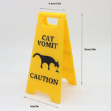 Maxbell 3Pcs Pet Vomit Caution Signs Novelty Prank Gifts for Home Living Room Shelf Cat