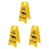 Maxbell 3Pcs Pet Vomit Caution Signs Novelty Prank Gifts for Home Living Room Shelf Cat