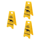 Maxbell 3Pcs Pet Vomit Caution Signs Novelty Prank Gifts for Home Living Room Shelf Cat