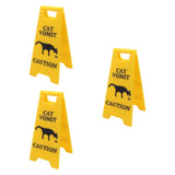 Maxbell 3Pcs Pet Vomit Caution Signs Novelty Prank Gifts for Home Living Room Shelf Cat