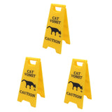Maxbell 3Pcs Pet Vomit Caution Signs Novelty Prank Gifts for Home Living Room Shelf Cat