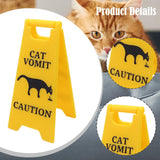 Maxbell 3Pcs Pet Vomit Caution Signs Novelty Prank Gifts for Home Living Room Shelf Cat