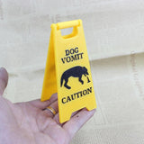 Maxbell 3Pcs Pet Vomit Caution Signs Novelty Prank Gifts for Home Living Room Shelf Cat