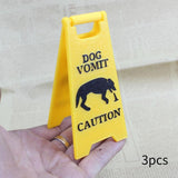 Maxbell 3Pcs Pet Vomit Caution Signs Novelty Prank Gifts for Home Living Room Shelf Dog