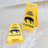 Maxbell 3Pcs Pet Vomit Caution Signs Novelty Prank Gifts for Home Living Room Shelf Dog
