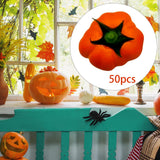 Maxbell 50Pcs Small Artificial Foam Pumpkins Fake Mini Faux Pumpkins 4.8cmx4.1cm