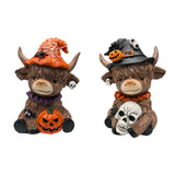 Maxbell Highland Cow Statue Resin Tabletop Ornament for Bedroom Living Room Entrance Style A