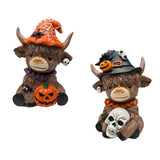Maxbell Highland Cow Statue Resin Tabletop Ornament for Bedroom Living Room Entrance Style A