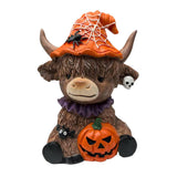 Maxbell Highland Cow Statue Resin Tabletop Ornament for Bedroom Living Room Entrance Style A