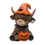 Maxbell Highland Cow Statue Resin Tabletop Ornament for Bedroom Living Room Entrance Style A