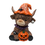 Maxbell Highland Cow Statue Resin Tabletop Ornament for Bedroom Living Room Entrance Style A