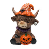 Maxbell Highland Cow Statue Resin Tabletop Ornament for Bedroom Living Room Entrance Style A