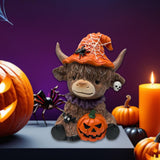 Maxbell Highland Cow Statue Resin Tabletop Ornament for Bedroom Living Room Entrance Style A