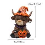 Maxbell Highland Cow Statue Resin Tabletop Ornament for Bedroom Living Room Entrance Style A