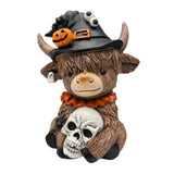 Maxbell Highland Cow Statue Resin Tabletop Ornament for Bedroom Living Room Entrance Style B
