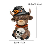 Maxbell Highland Cow Statue Resin Tabletop Ornament for Bedroom Living Room Entrance Style B
